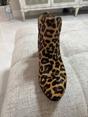 Franco Sarto Leopard Print Ankle Boot - Tan & Black
